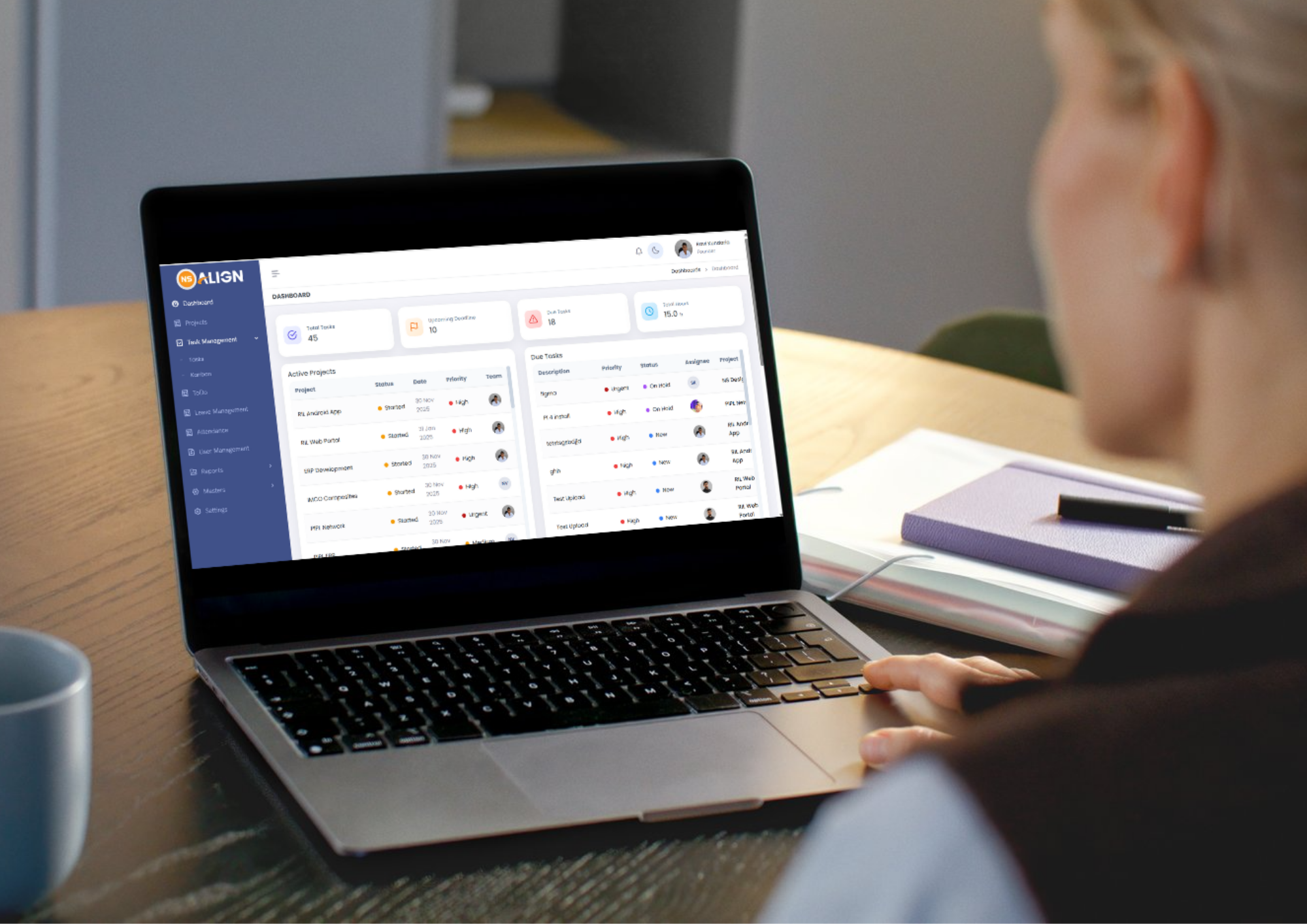 NSAlign desktop dashboard preview